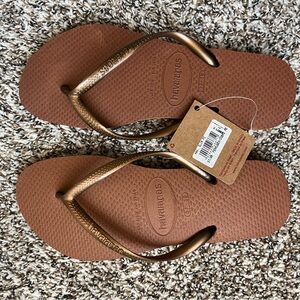 Havaianas Metallic Bronze Flip Flops - Women’s Havianas Sandals